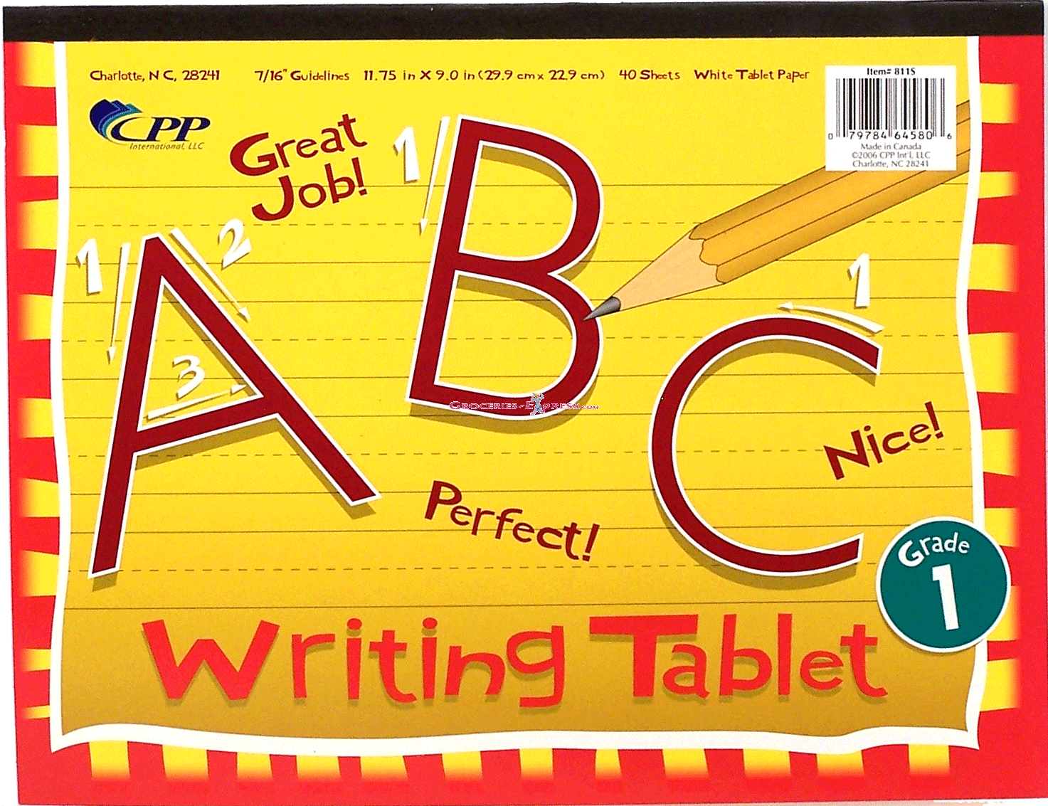 Carolina Pad&nbsp;&nbsp;40 sheets of white tablet paper, 11.75 x 9-inch Full-Size Picture